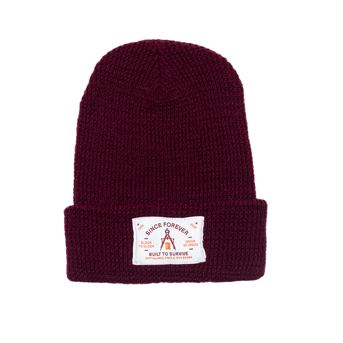 True Since Forever Waffle Beanie Burgundy