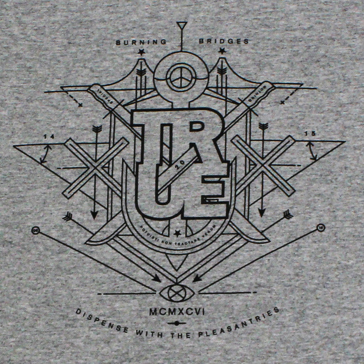 Mens True Burning Bridges T-Shirt Heather - Shop True Clothing