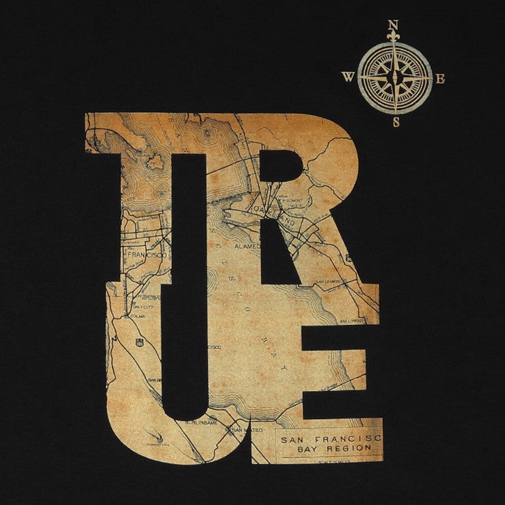 Womens True Compass T-Shirt Black - Shop True Clothing