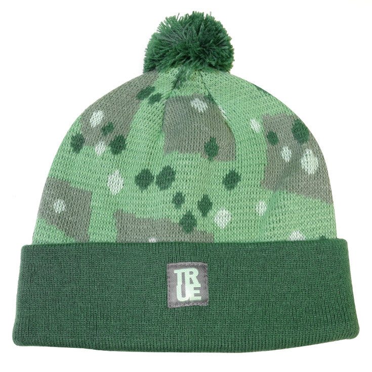 True Dot Camo Pom Beanie Green - Shop True Clothing