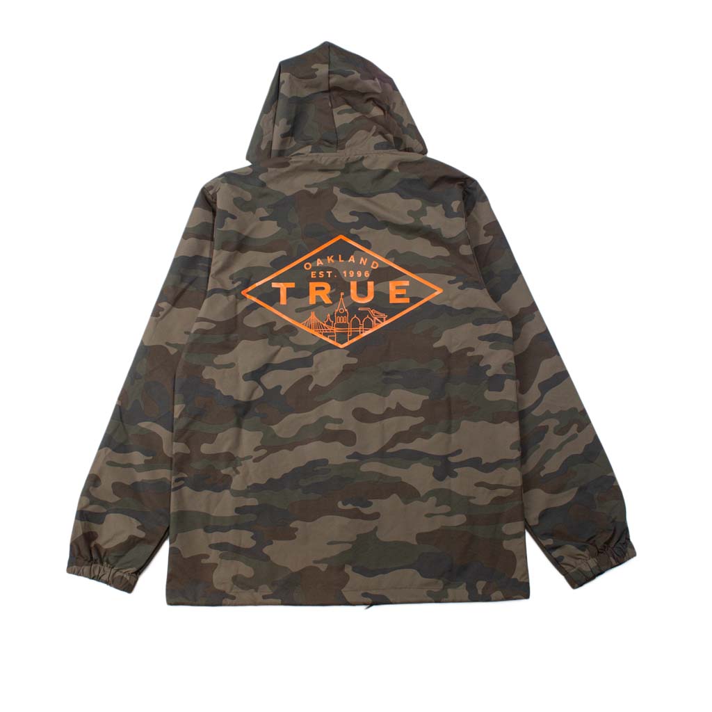 True Men's Established Oakland Rain Jacket Camo/Orange