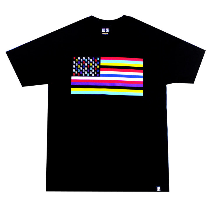 True Mens Flag 2 T-Shirt Black - Shop True Clothing