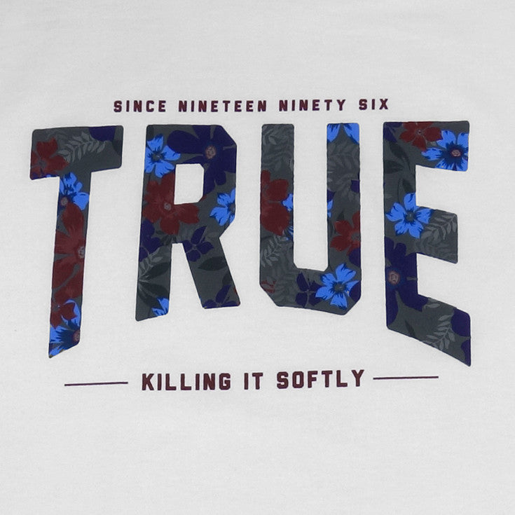 Mens True Floral 2 Raglan T-Shirt White/Black - Shop True Clothing