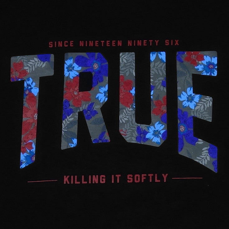 Mens True Floral 2 T-Shirt Black - Shop True Clothing