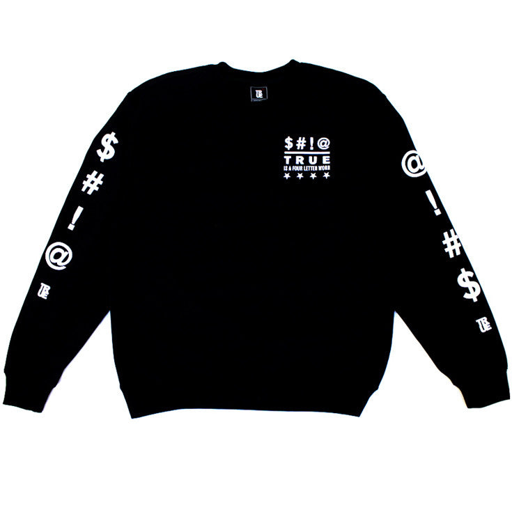 True Four Letter Men's Crewneck Sweatshirt Black - Shop True Clothing