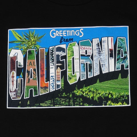 Mens Cali Greetings T-Shirt Black - Shop True Clothing