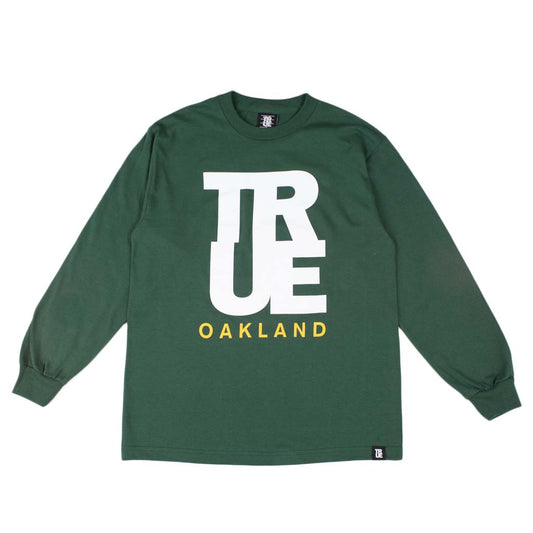 Men's True Logo Oakland Long Sleeve T-Shirt Green