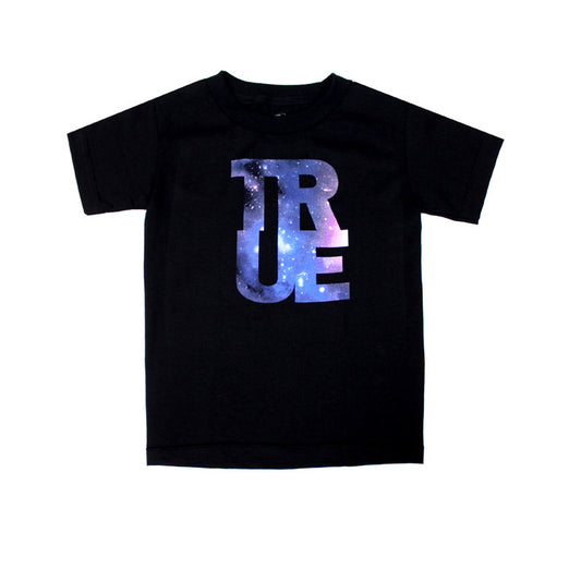 Kids True Logo Galaxy T-Shirt Black - Shop True Clothing
