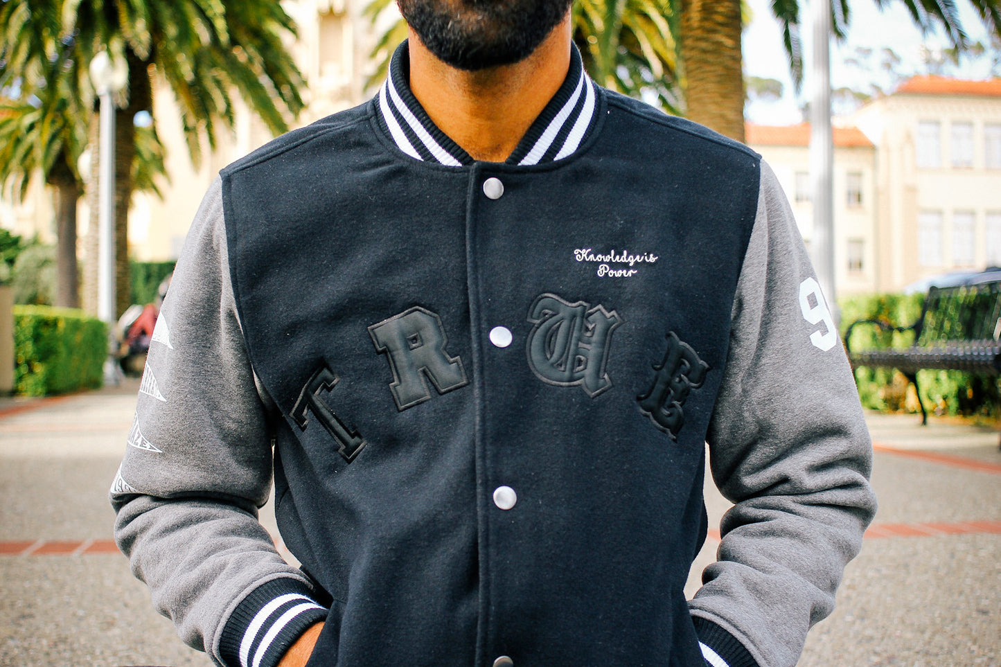 True Mens School Daze Varsity Jacket Black - Shop True Clothing