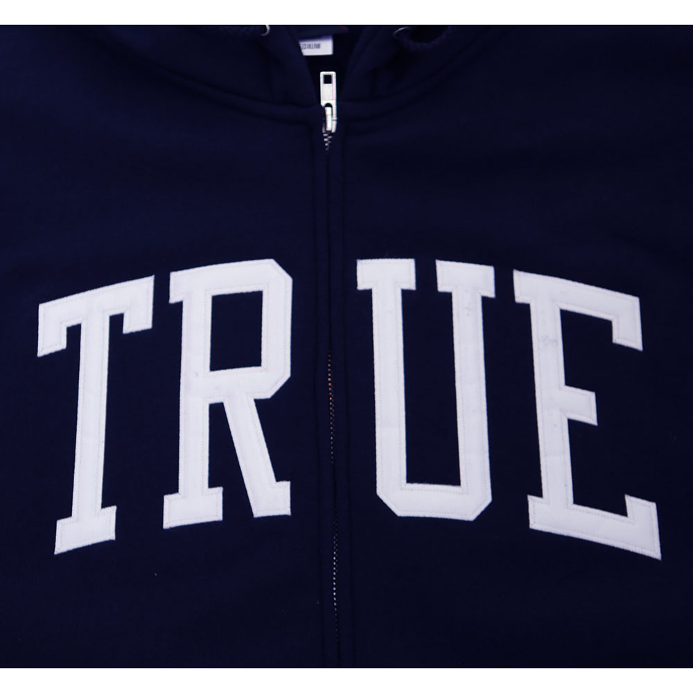 Mens True Arched Zip Hoodie Navy - Shop True Clothing