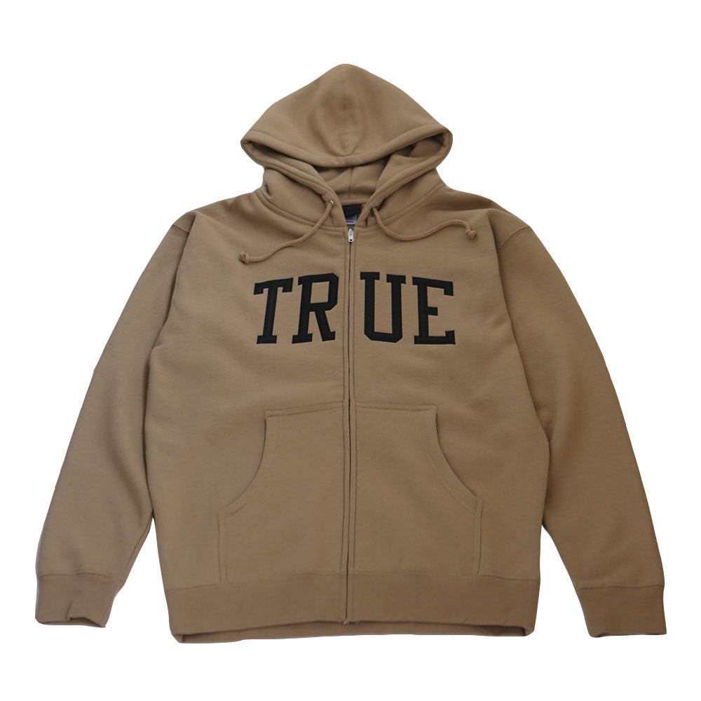 Mens True Arched Zip Hoodie Tan - Shop True Clothing