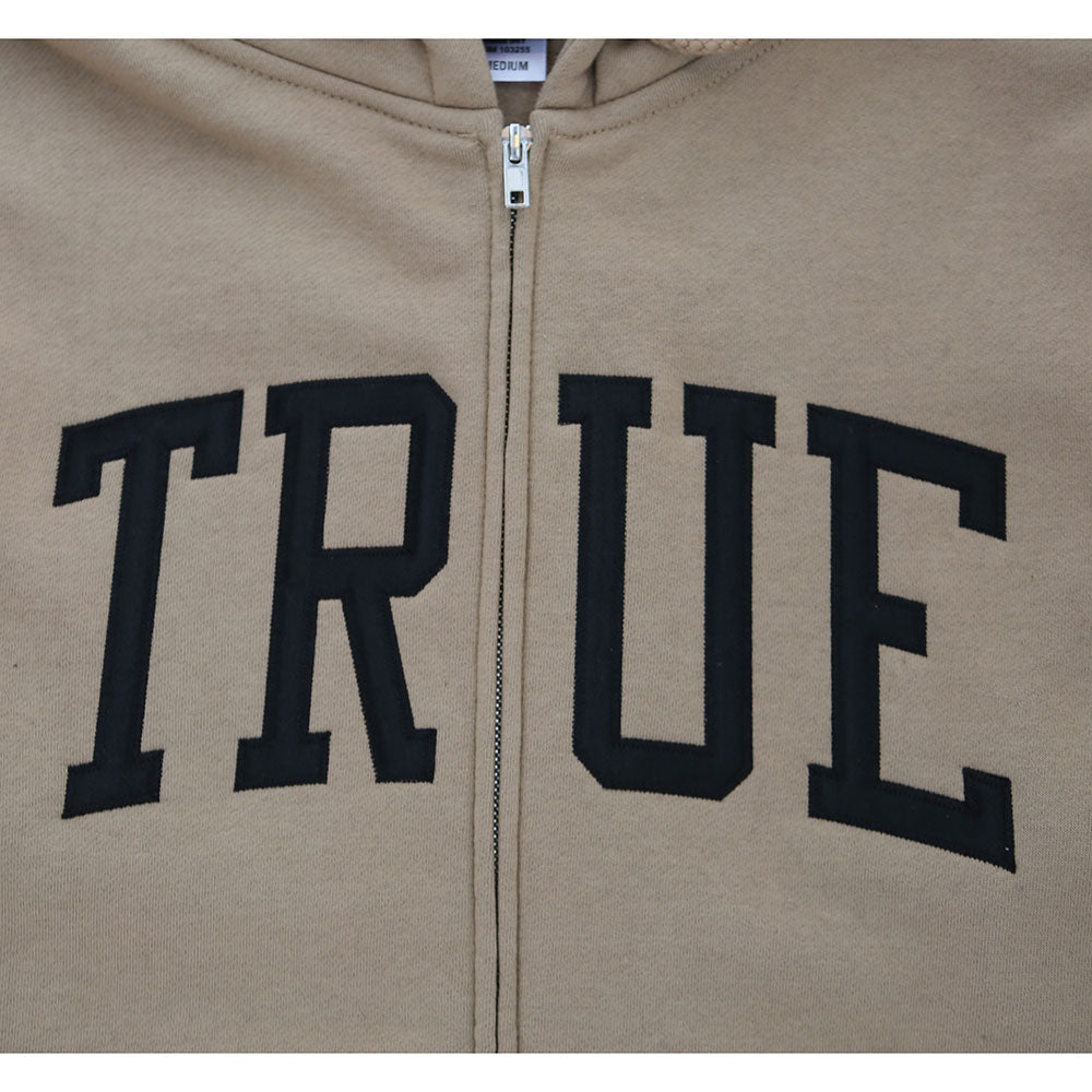 Mens True Arched Zip Hoodie Tan - Shop True Clothing