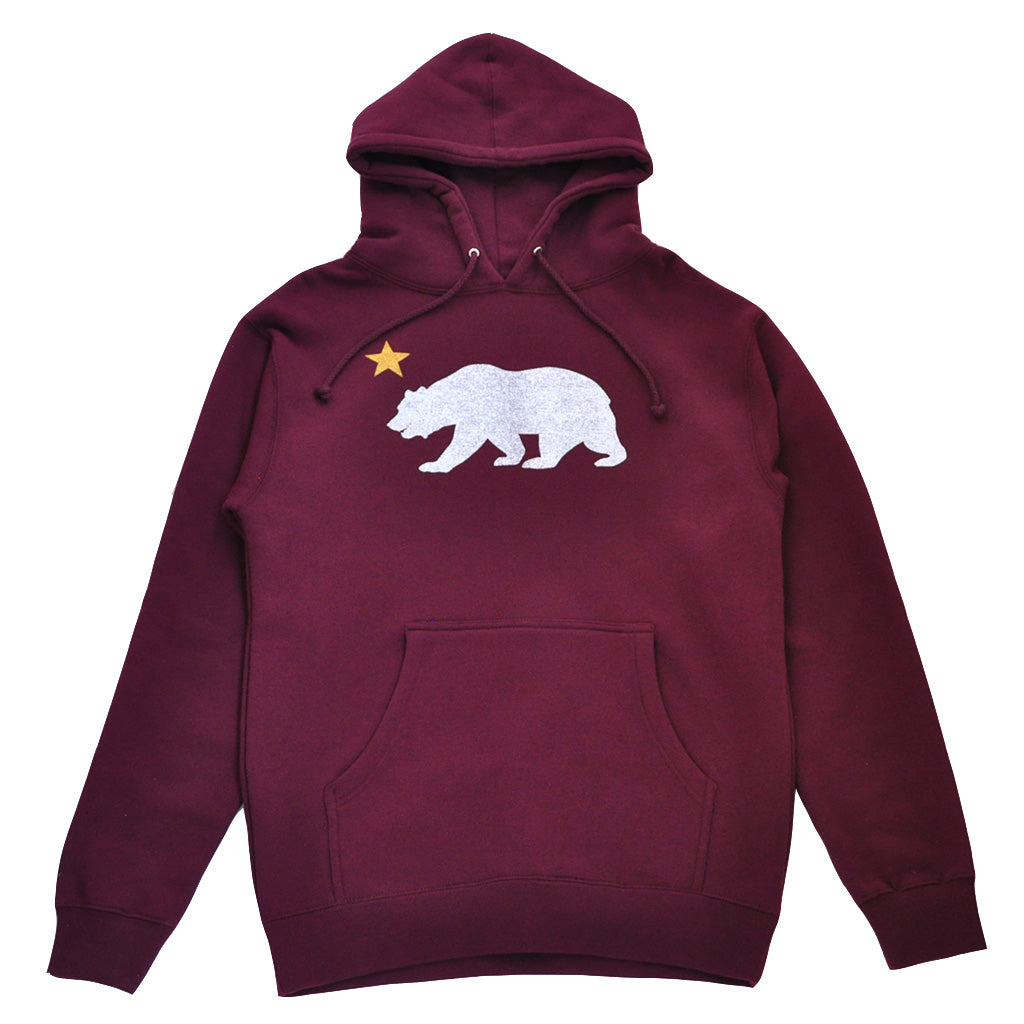 Mens True Bear Star Hoodie Burgundy - Shop True Clothing