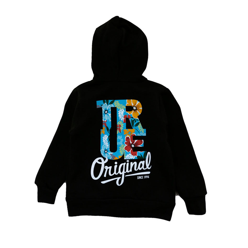 Kids True Floral Hoodie Black - Shop True Clothing