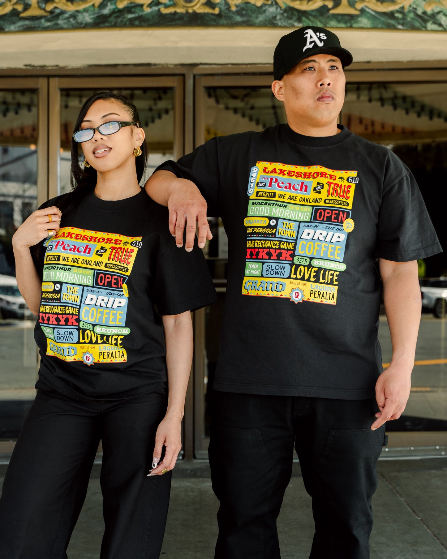 TRUE x The Peach Restaurant T-Shirt, Black