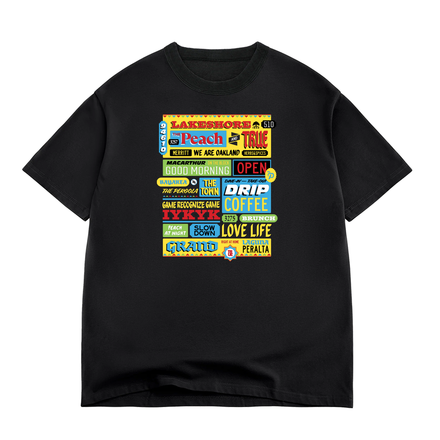 TRUE x The Peach Restaurant T-Shirt, Black