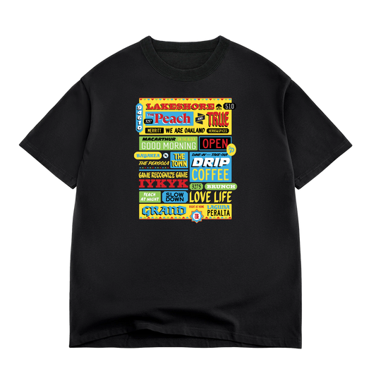 TRUE x The Peach Restaurant T-Shirt, Black