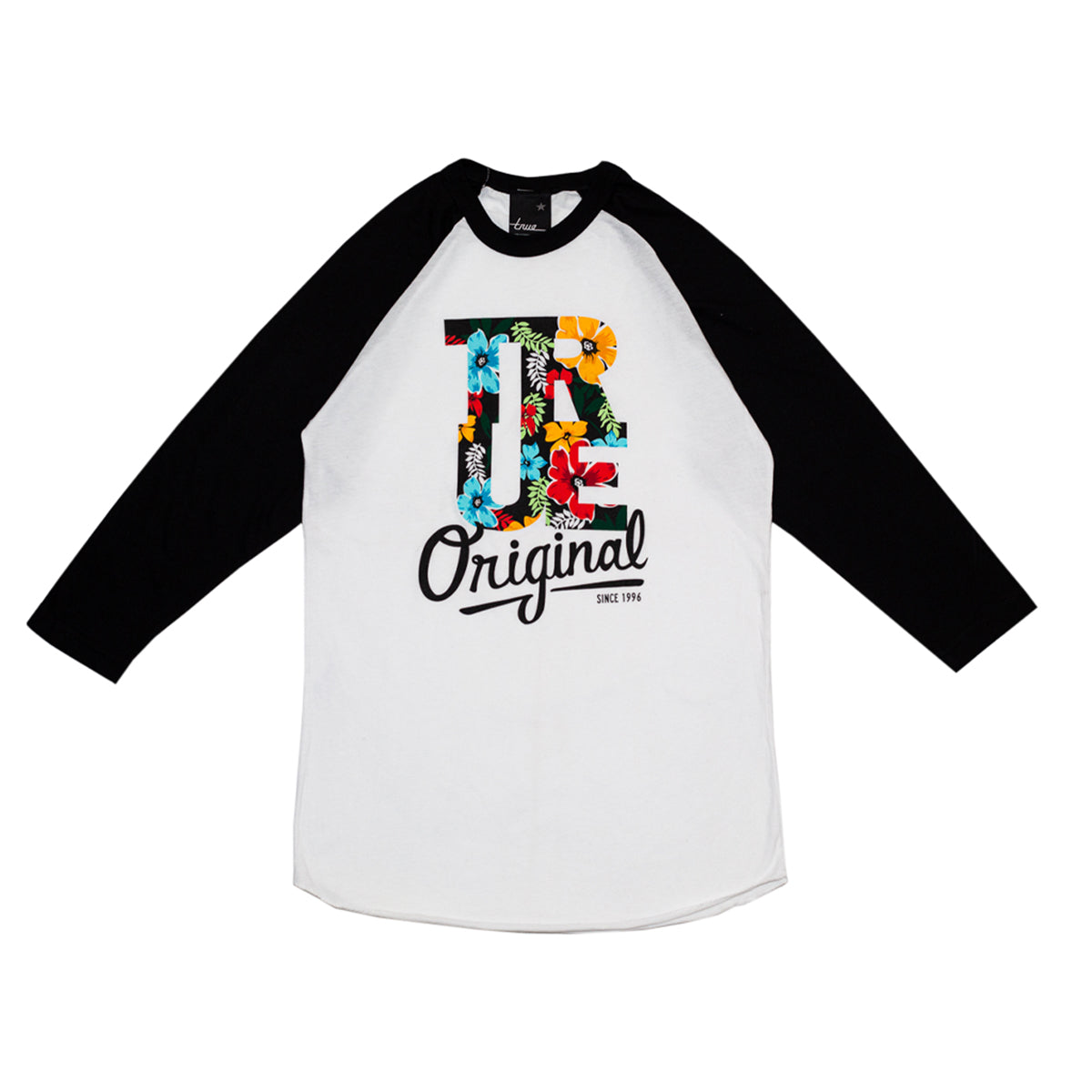 Women's True Floral Raglan T-Shirt White/Black