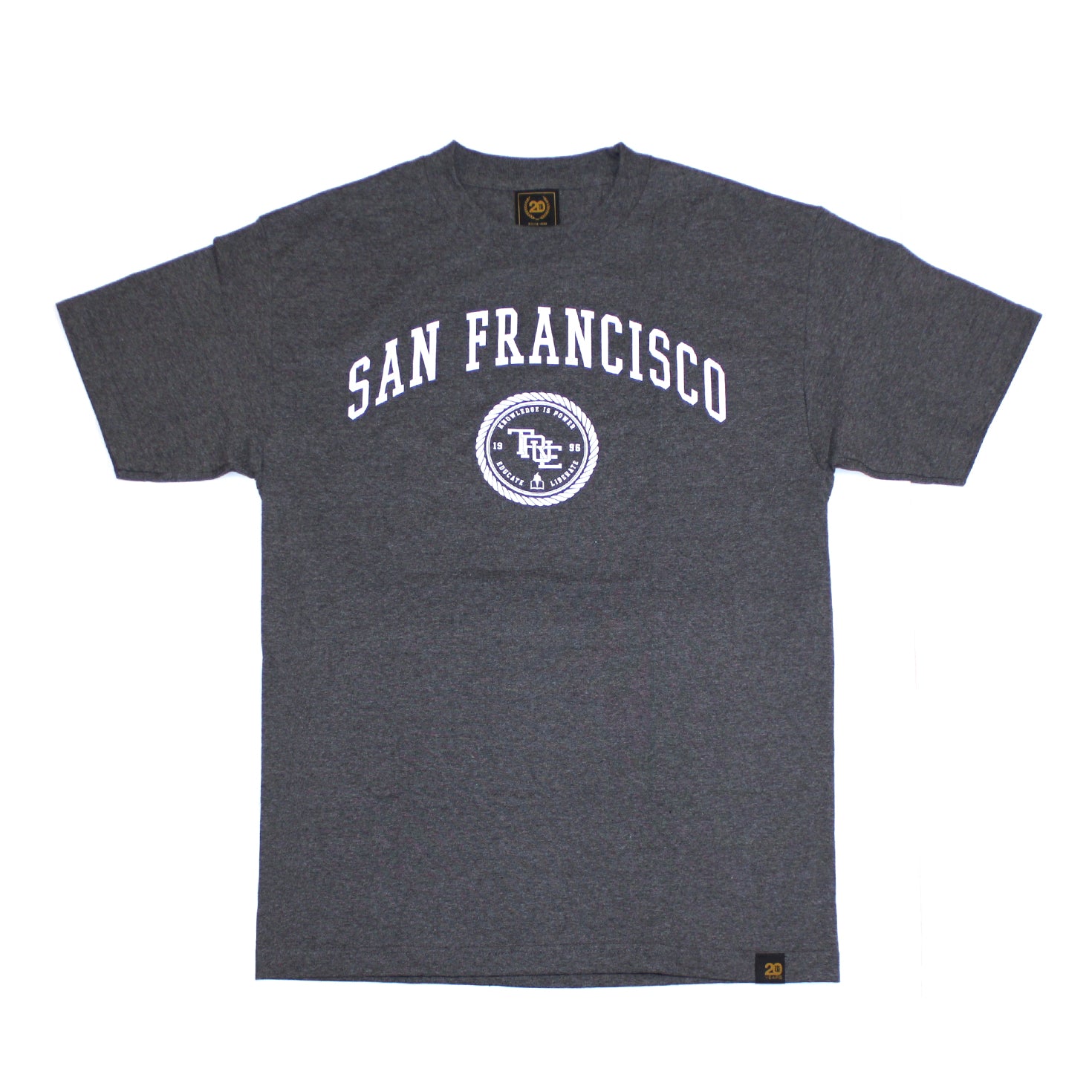 Mens True Knowledge T-Shirt Charcoal - Shop True Clothing