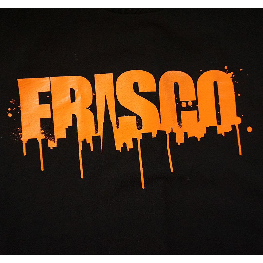 Mens SFCA Frisco Drips T-Shirt, Black with Orange