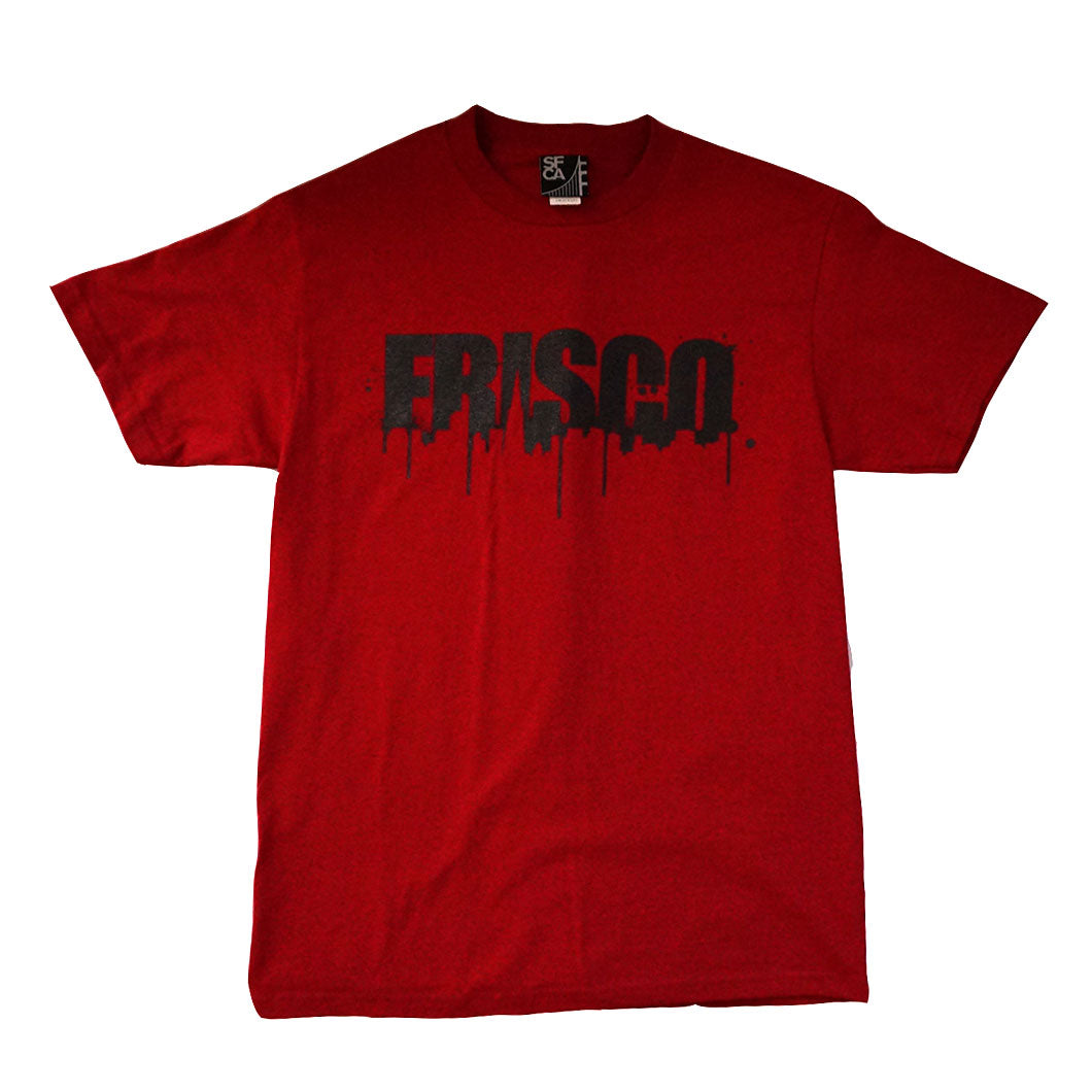 Mens SFCA Frisco Drips T-Shirt, Red with Black