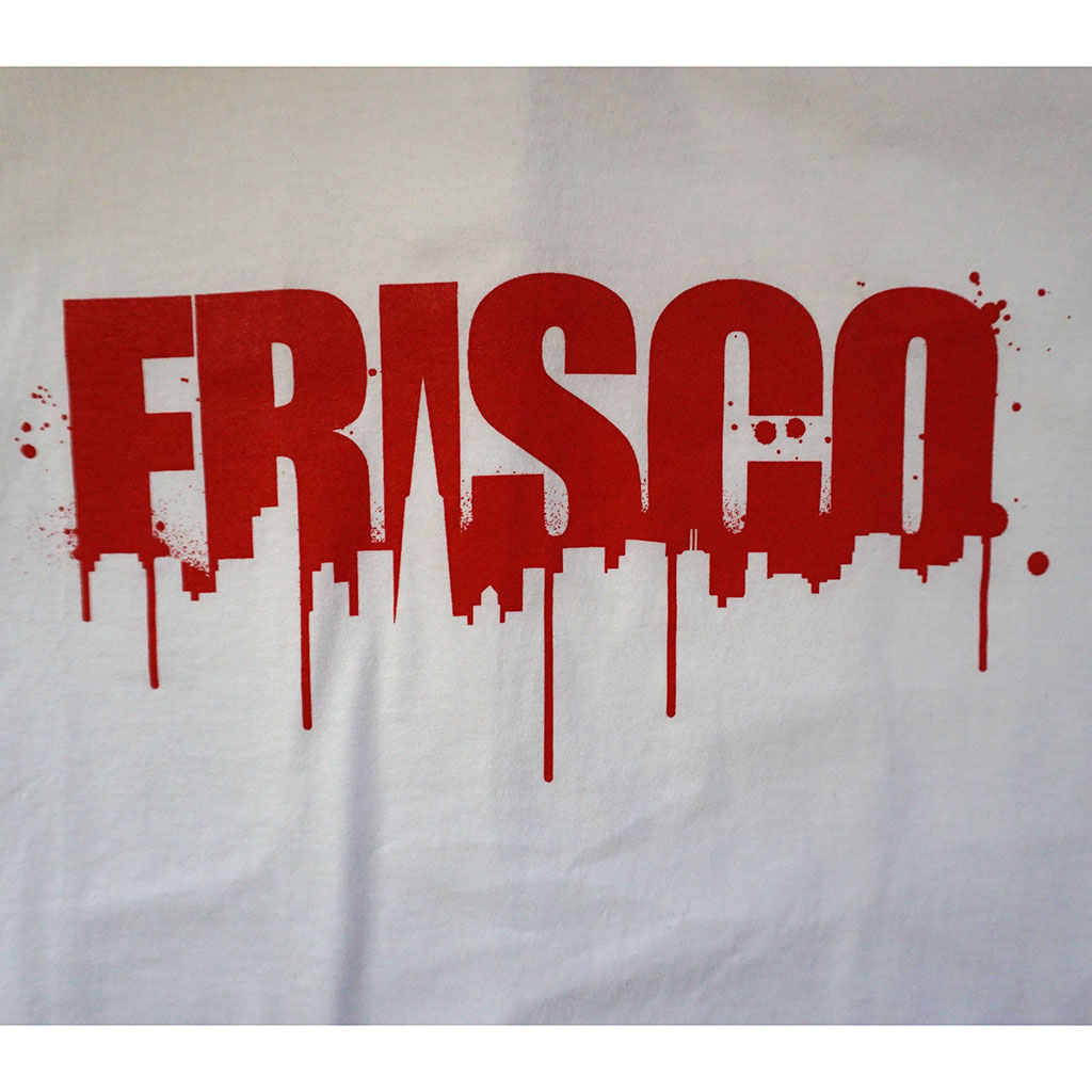 Mens SFCA Frisco Drips T-Shirt, White with Red