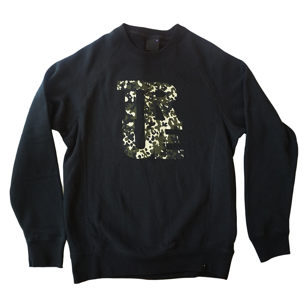 Mens True Fleck Crewneck Sweatshirt Black