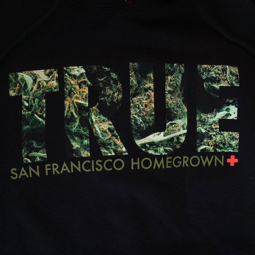 Mens True Weed Hoodie Black