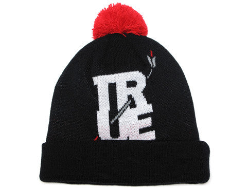 True Arrow Pom Beanie Black - Shop True Clothing