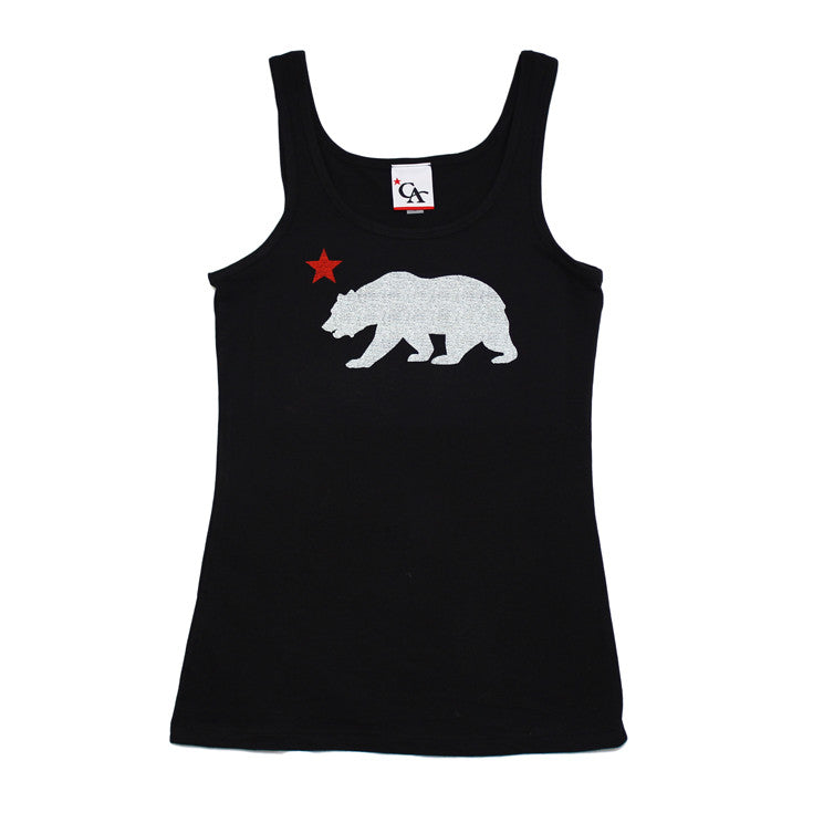 Womens Cali Bear Tank Top Black - Shop True Clothing