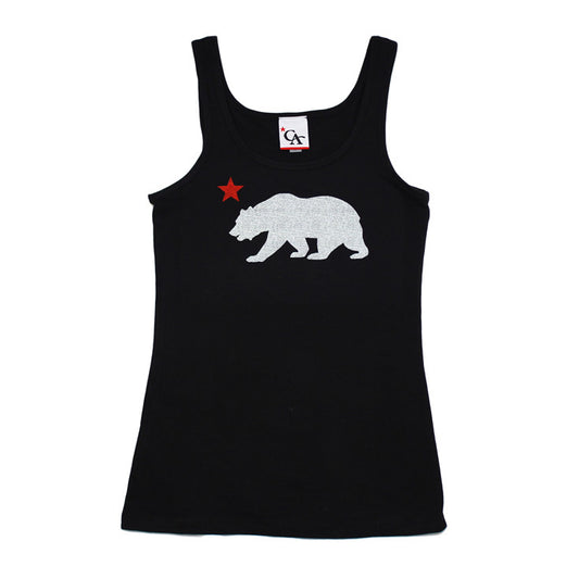Womens Cali Bear Tank Top Black - Shop True Clothing