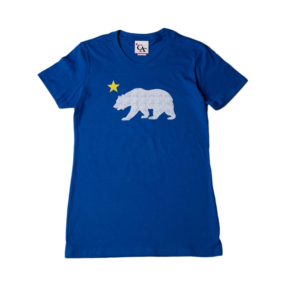 Womens Cali Bear Star T-Shirt Royal