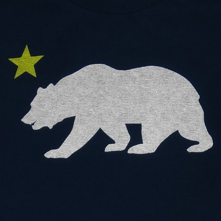 Mens Cali Bear Star T-Shirt Navy - Shop True Clothing