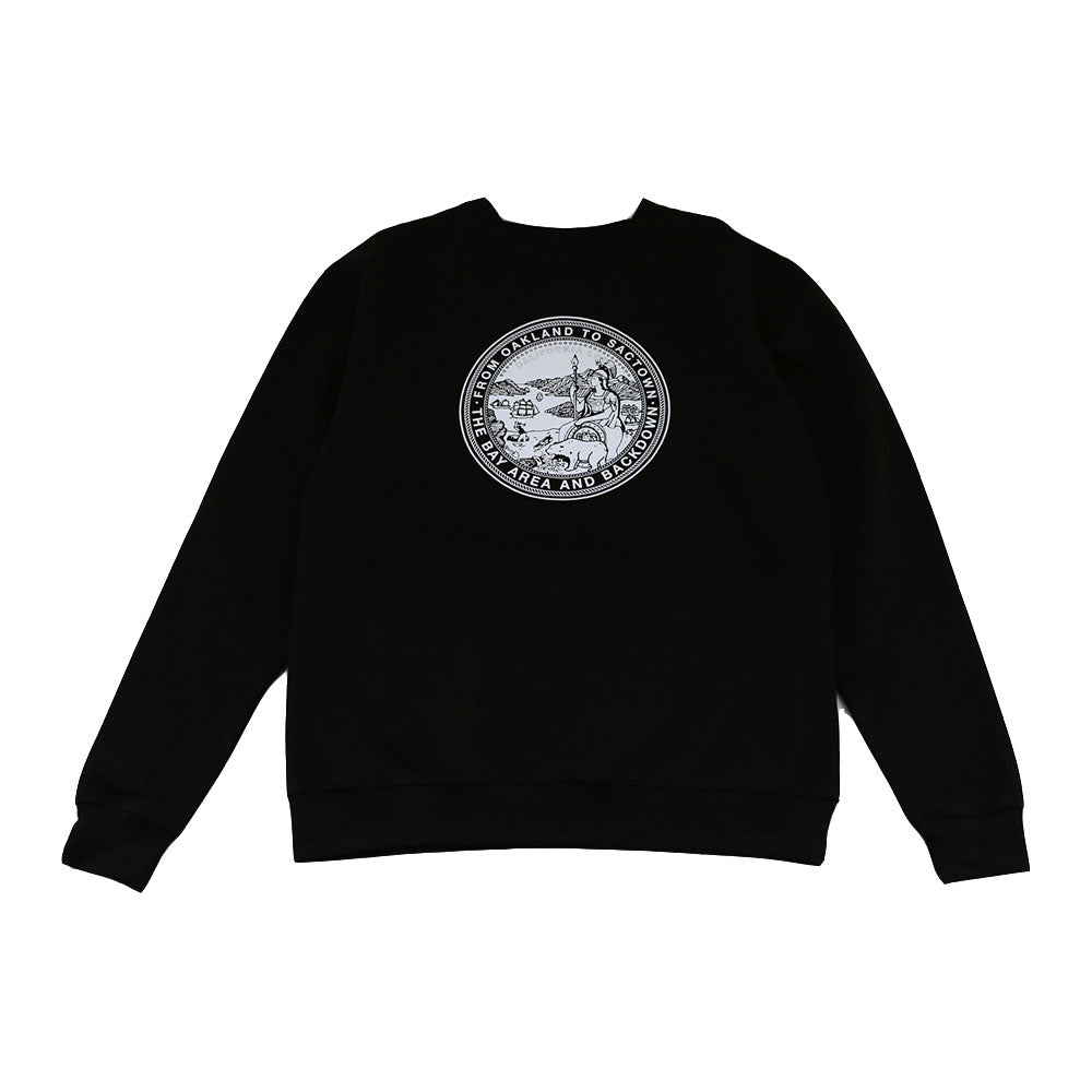 Mens Cali State Seal Crewneck Sweatshirt Black - Shop True Clothing