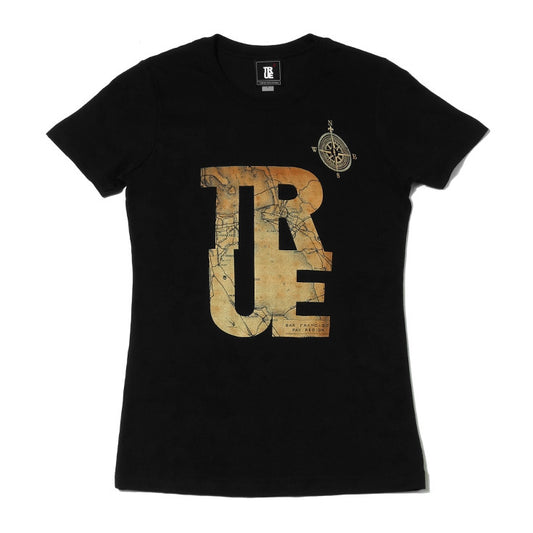 Womens True Compass T-Shirt Black - Shop True Clothing