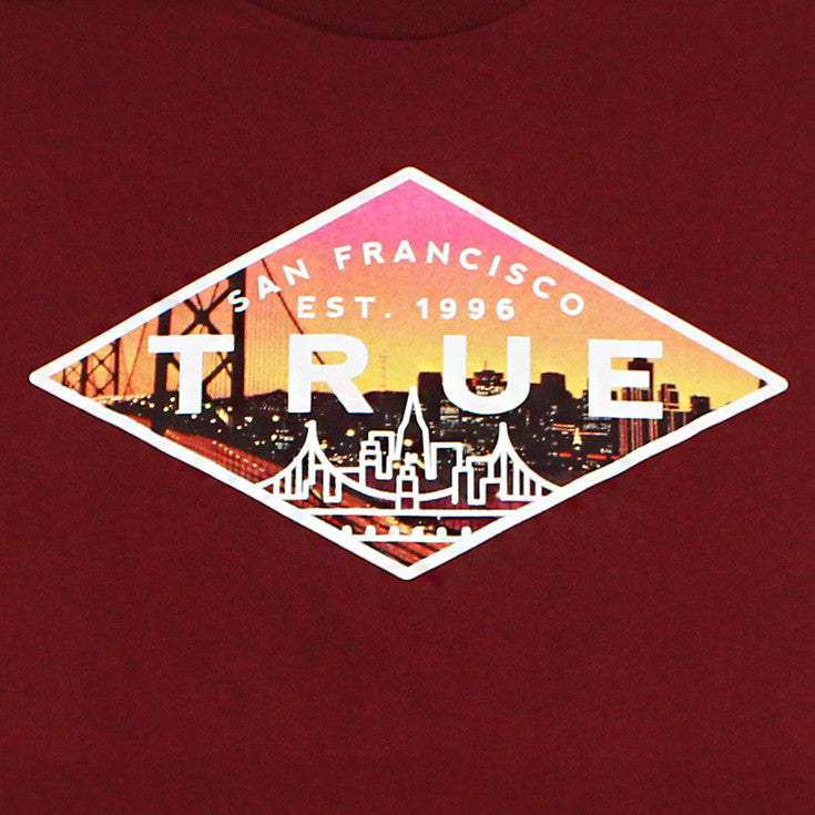 True Mens Established 2 T-Shirt Burgundy - Shop True Clothing