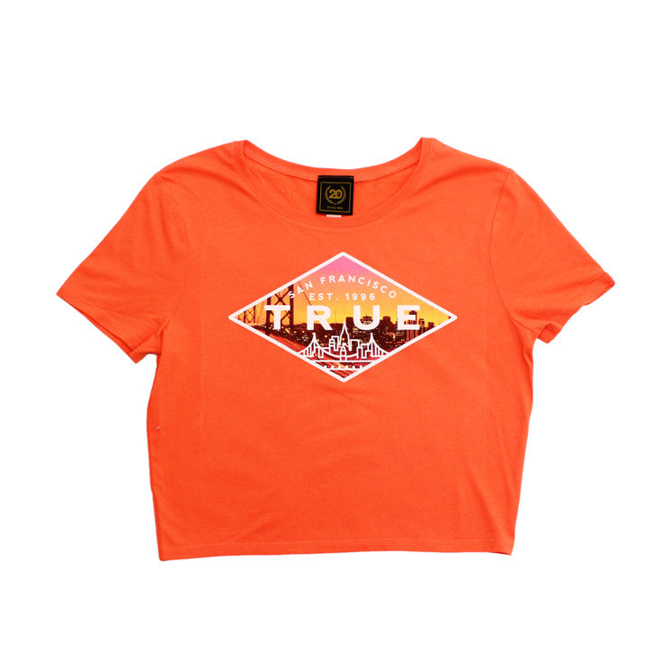 True Womens Established 2 Crop Top Peach - Shop True Clothing