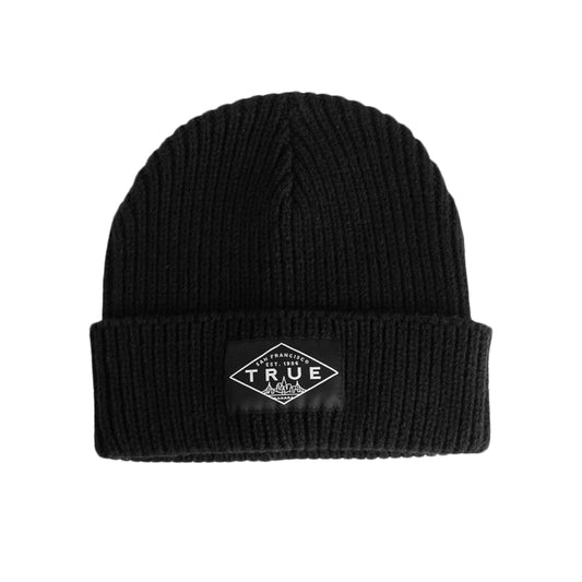 True Established Waffle Beanie Black