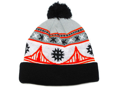 True Festive Pom Beanie Black/Orange - Shop True Clothing