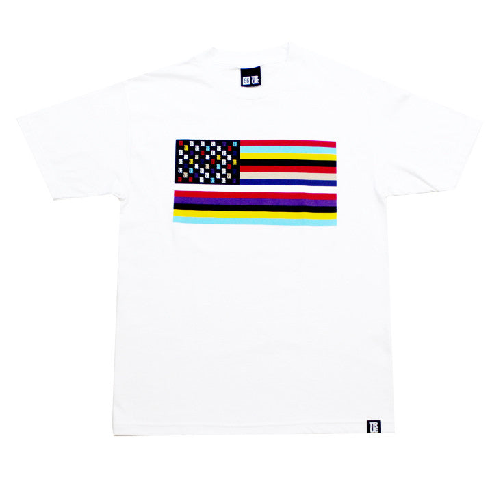 True Mens Flag 2 T-Shirt White - Shop True Clothing