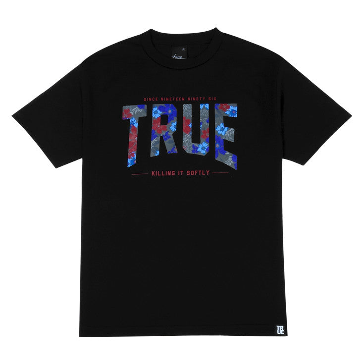 Mens True Floral 2 T-Shirt Black - Shop True Clothing