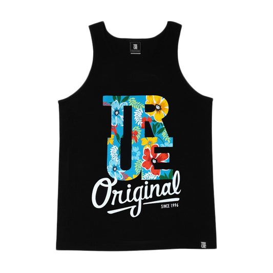 Mens True Floral Tank Top Black - Shop True Clothing