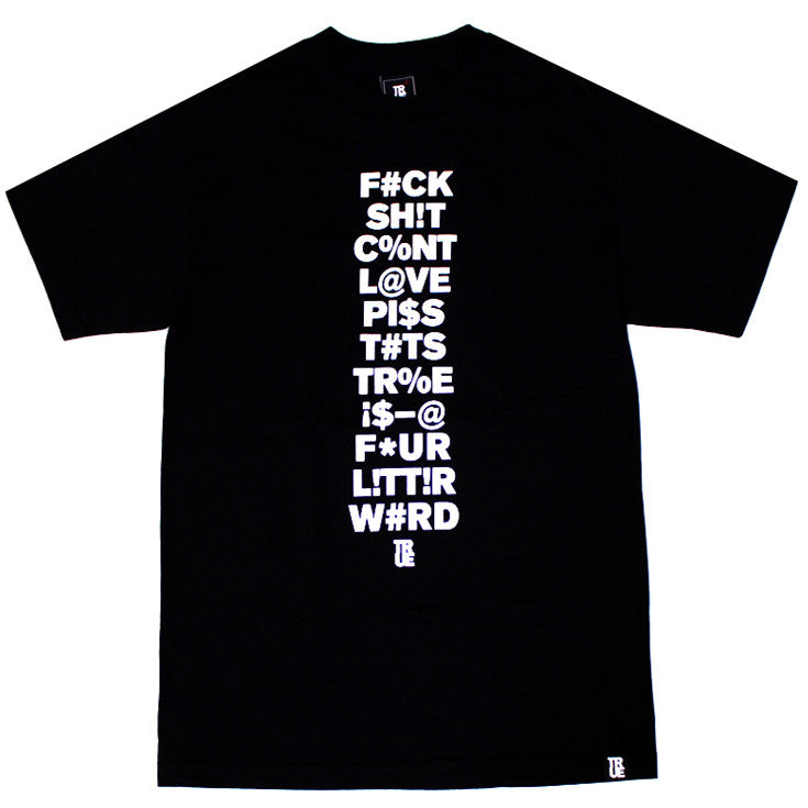 Mens True Four Letter T-Shirt Black - Shop True Clothing