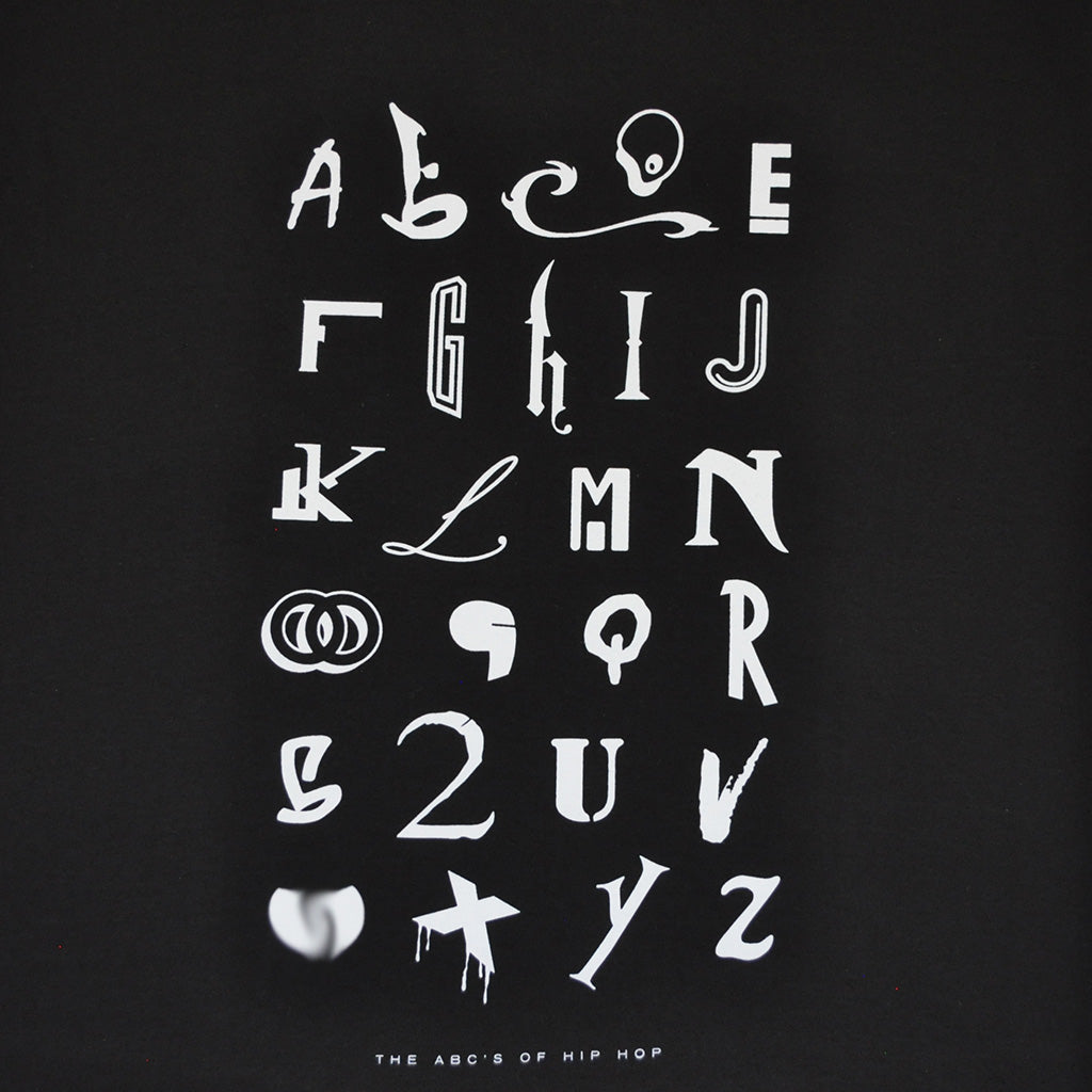 Mens Ongaku Hip Hop Alphabet T-Shirt Black - Shop True Clothing
