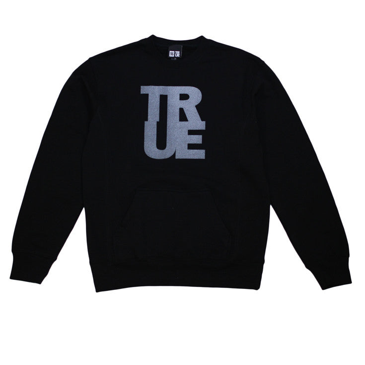 Mens True Logo Crewneck Sweatshirt Black / 3M - Shop True Clothing