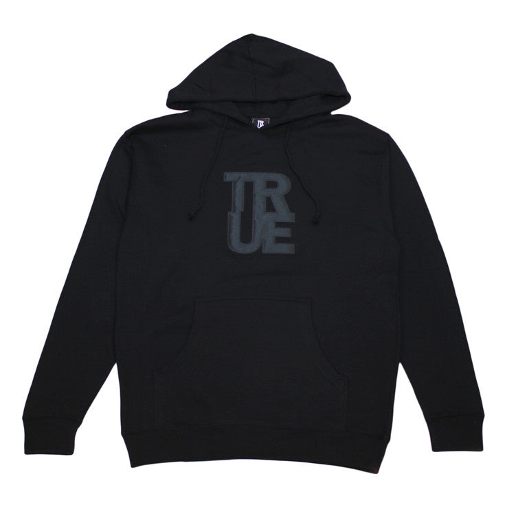 Mens True Logo Hoodie Black / Black - Shop True Clothing