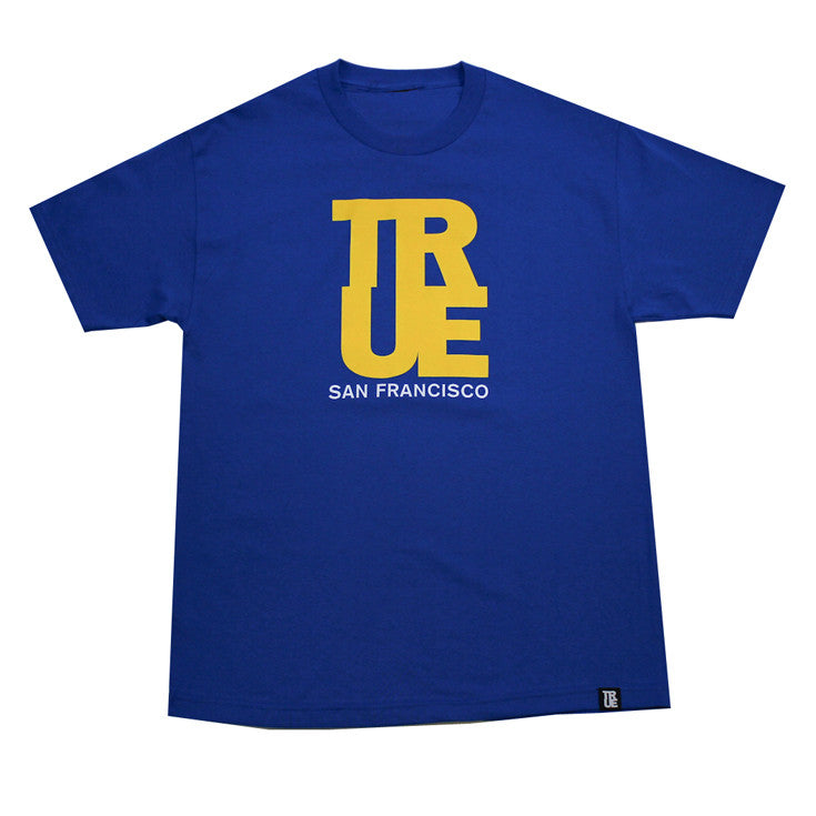 Mens True Logo SF T-Shirt Royal / Yellow - Shop True Clothing