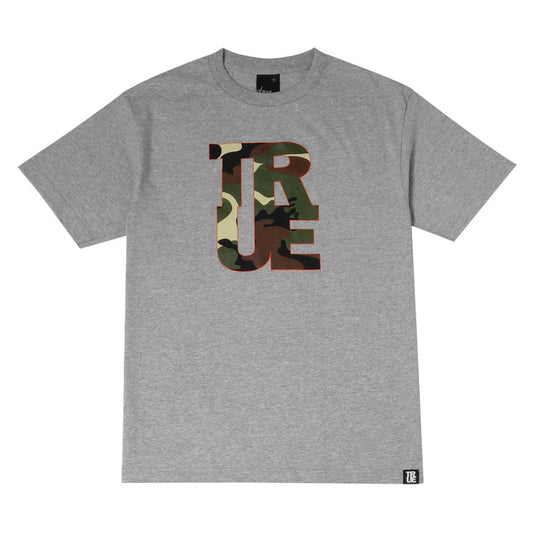 Mens True Logo Camo T-Shirt Heather Grey - Shop True Clothing