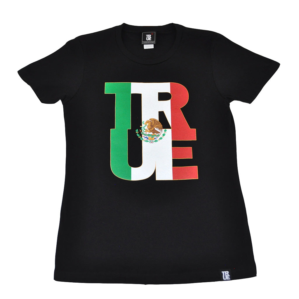 True Womens Logo Fill Mexico T-Shirt Black. - Shop True Clothing