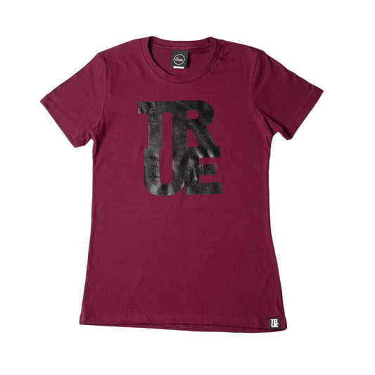 True Womens Logo T-Shirt Burgundy/Black